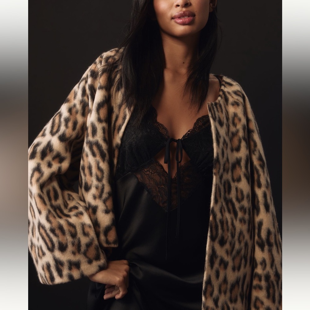 Anthropologie Leopard Print Boxy Jacket NWT